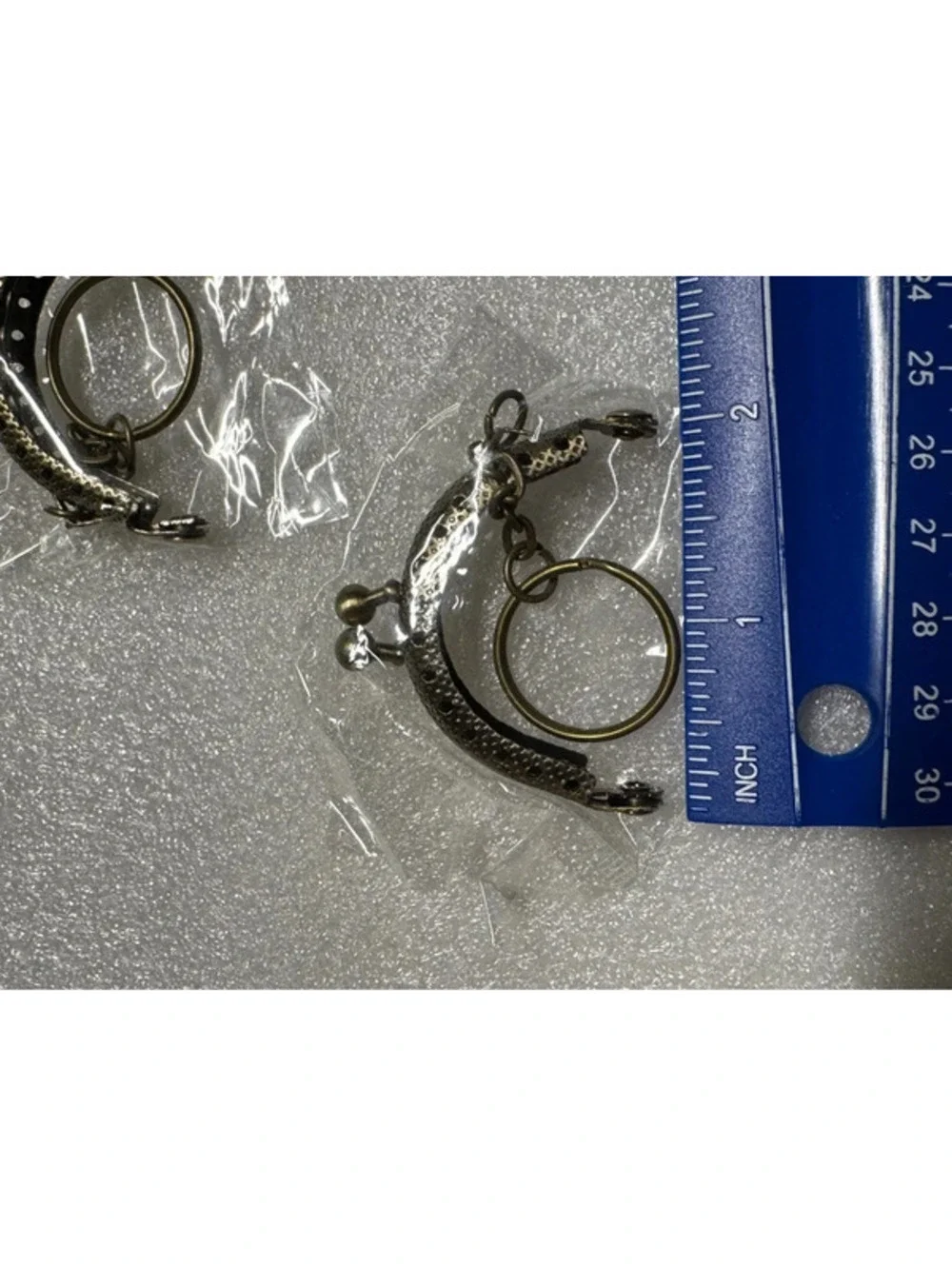 7 Bronze Metal Purse Frames with Keyrings
